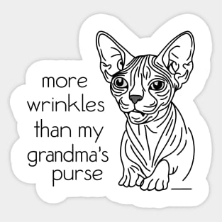 More wrinkles than my grandma's purse Sticker